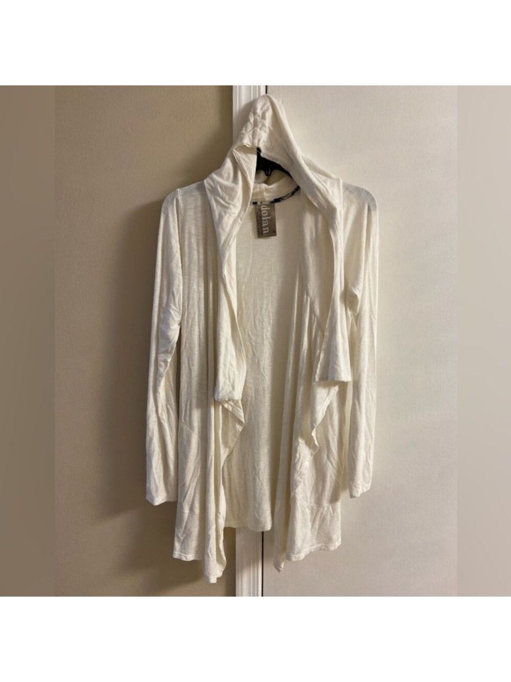 Dolan Cream Hooded Cardigan Medium